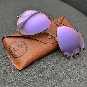 Ray-Ban Aviator Polarized Lilac Flash Sunglasses